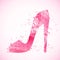 Women`s Shoes pink watercolor logo.