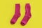 Women`s sports socks on a yellow background