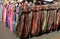 Women\'s summer hats and scarves at the street market