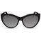 Women`s sunglasses. Black glasses on a white background