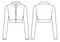 Women\\\'s Sweatshirt fashion flat technical drawing template.