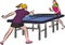 Women`s table tennis - woman in action