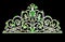 women`s tiara crown wedding with green stones