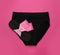 Women`s underwear with disposable and reusable menstrual pads on pink background, top view