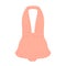 Women\\\'s vintage one-piece swimsuit. Stylish women\\\'s swimwear, swim dress. Retro pink beachwear