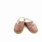 Women`s warm home slippers. Made of pink embossed plush