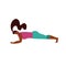 Women`s Yoga Chaturanga dandasana Hatha yoga . Woman making perfect body with the plank exercise. Girl in sportwear doing plankin