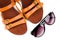 Women sandals and sun glasses
