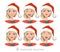 Women in Santa hat with different emotions