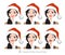 Women in Santa hat with different emotions