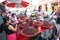 Women selling dried grasshoppers chapulines on a local market