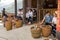 Women selling goods in Longji Yao village. China