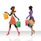 Women Shopping Indicates Retail Sales And Adult