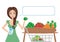 Women shopping vegetables and fruits