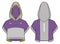 Women short sleeve Anorak cropped Hoodie jacket design flat sketch Illustration , popover Hooded jacket with front and back view,