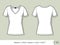 Women short sleeve v-neck t-shirt. Template for design, easily editable by layers