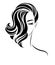 Women shot hair style icon, logo women on white background