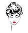 Women shot hair style icon, logo women on white background