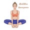 Women silhouette. Bound Angle yoga pose. Baddha Konasana