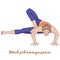 Women silhouette. Dragonfly yoga pose. Maksikanagasana