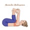 Women silhouette. Happy baby, dead bug yoga pose. Ananda Balasana