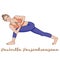 Women silhouette. Revolved Side Angle Yoga Pose. Parivrtta Parsvakonasana