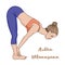 Women silhouette. Standing half forward bend yoga pose. Ardha uttanasana