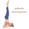 Women silhouette. Supported shoulderstand yoga pose. Salamba Sarvangasana