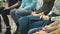 Women sitting in circle during session with psychologist