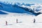 Women Skiers at Hintertux Glacier resort in Zillertal Austria