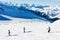 Women Skiers at Hintertux Glacier ski resort in Zillertal Austria