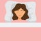 Women sleeping on the bed vector illustration