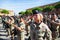 Women soldiers of the Italian Army deployed in a barracks during a military parade