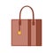 Women solid rectangular business bag with handle. Female leather handheld shaped handbag. Modern fashion hand luggage