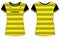 Women Sport Jersey t-shirt design flat sketch Illustration, Stripe pattern Round neck t shirt for girls and Ladies Volleyball