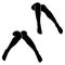 Women stocking silhouette simple minimalist vector icon. Female legs set. Silhouette attractive foot, vector