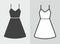 Women strap dress line icon on a background. Linear symbol. Outline sign.