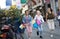 Women on the street with shopping bags