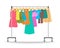 Women summer casual clothes on hanger rack