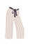 Women summer wide striped pants with a bow belt