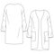 Women Sweater Knit Long Cardigan fashion flat sketch template. Technical Fashion Illustration. Open Front with Large Pockets