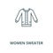 Women sweater vector line icon, linear concept, outline sign, symbol