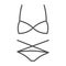 Women swimsuit thin line icon, Summer clothes concept, swimwear sign on white background, Bikini icon in outline style