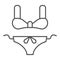 Women swimsuit thin line icon, summer concept, female swimming suit sign on white background, bikini icon in outline