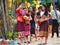 Women take photo in temple, Buddhist, Laos