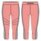 Women Three quarter Leggings pants Shorts design flat sketch fashion Illustration for girls and Ladies, Capri Pants tights concept