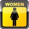 Women toilet label