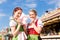 Women in traditional Bavarian dirndl on festival