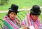 Women in traditional bolivian hat