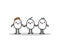 Women and two men hand drawn vector illustration. Type of family relations. Cartoon minimalism